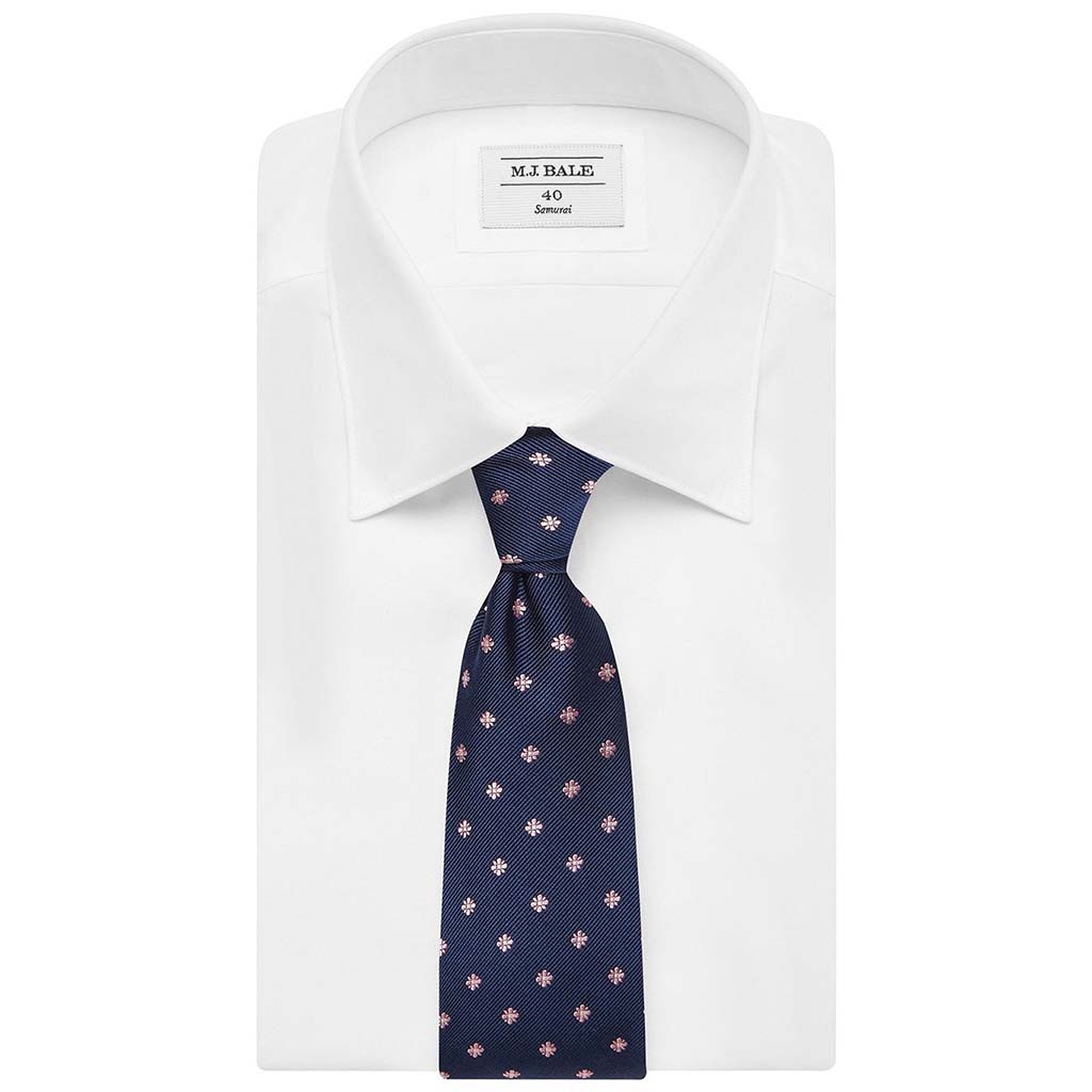 Pink Flower Silk Tie
