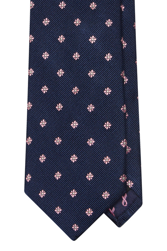 Pink Flower Silk Tie