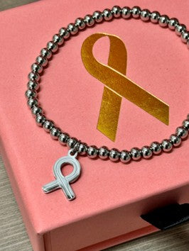 The SBCF Signature Bracelet - Silver Plated with Ribbon