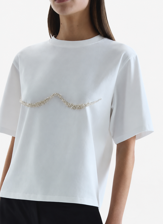 Rachel Gilbert X SBCF T-shirt - Clear Beading