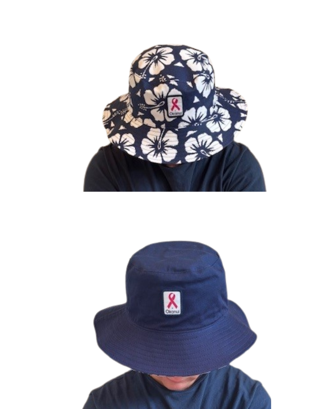 SBCF x Okanui Hibiscus Bucket Hat - Navy/White (pre order for delivery early Dec)